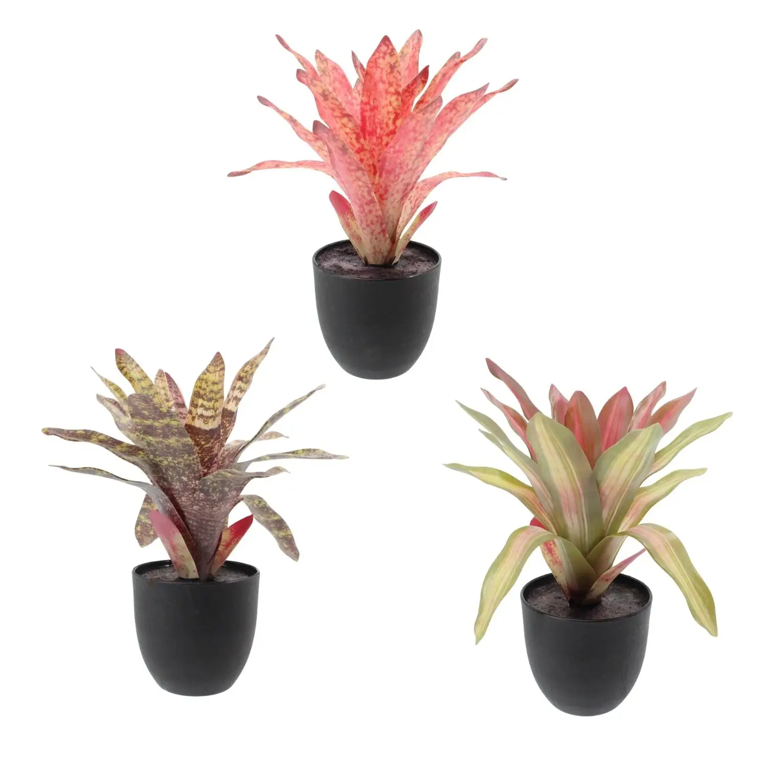Nearly Natural Potted Bromeliad Artificial Decorative Plant Silk Plants Bromeliad Artificial Plant for Livingroom Home Decor