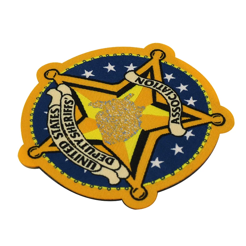 Custom fabric custom Fighting falcon sublimation embroidered badge for clothing hat
