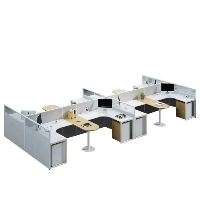 Modern Office Cubicle manager and staff sets Aluminum L Shape Cubicle Office furniture  Workstation Office Partition Desk