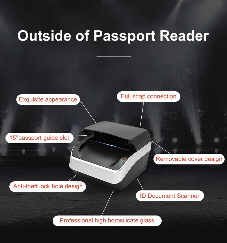 Sinosecu passport reader & ID cards scanner device use OCR technology with sdk