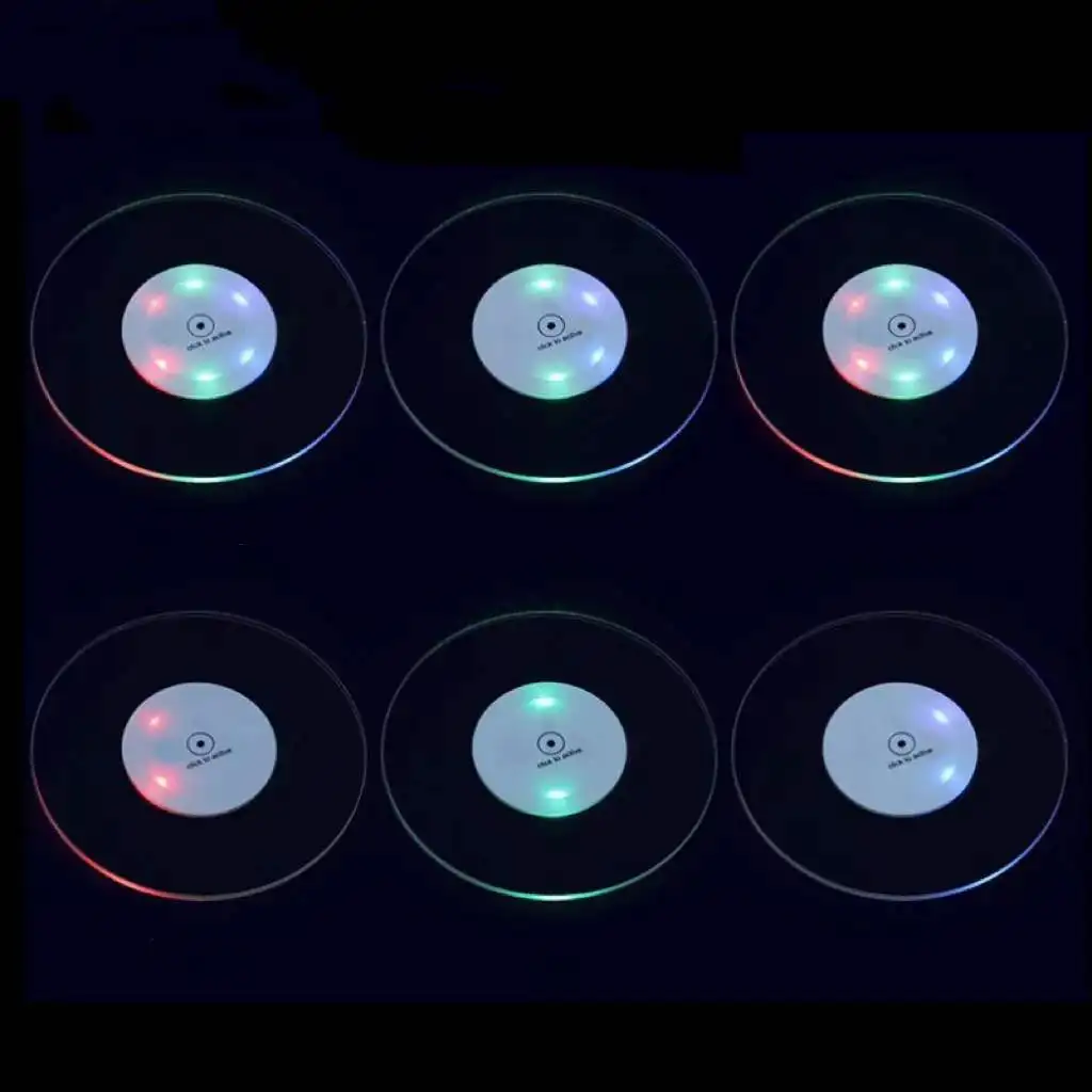Night Club Promotional Gift Multi Color Waterproof Flashing Led Cup Coaster