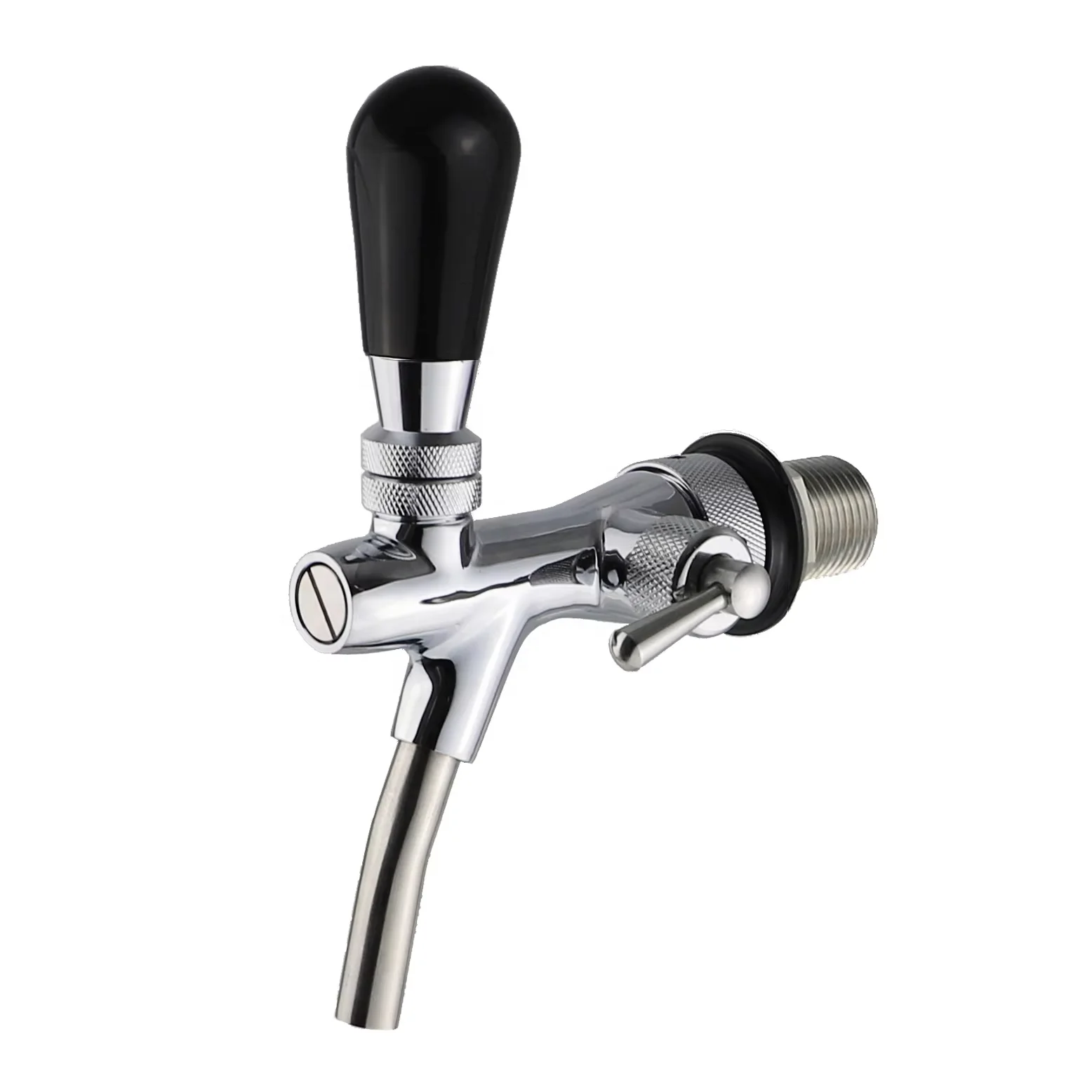 European Design Adjustable Brass Chrome Plated Beer Faucet Draft Flow Control Tap for Bar Drink Dispensers