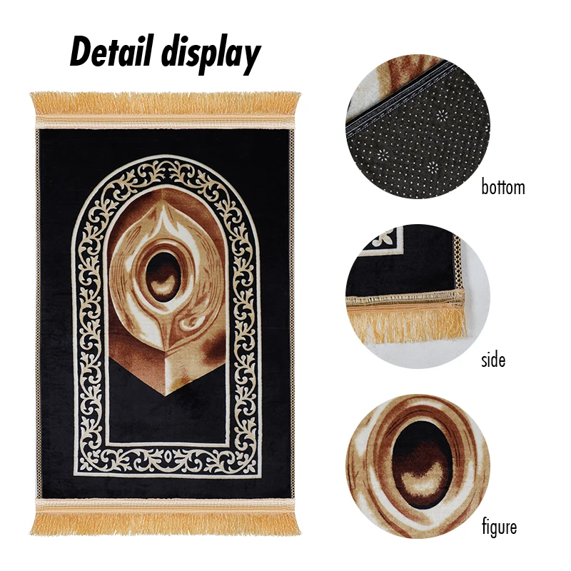 Non-slip islam  eid mubarak Ramadan praying mat Padding carpet muslim portable personalised interactive prayer mat rugs