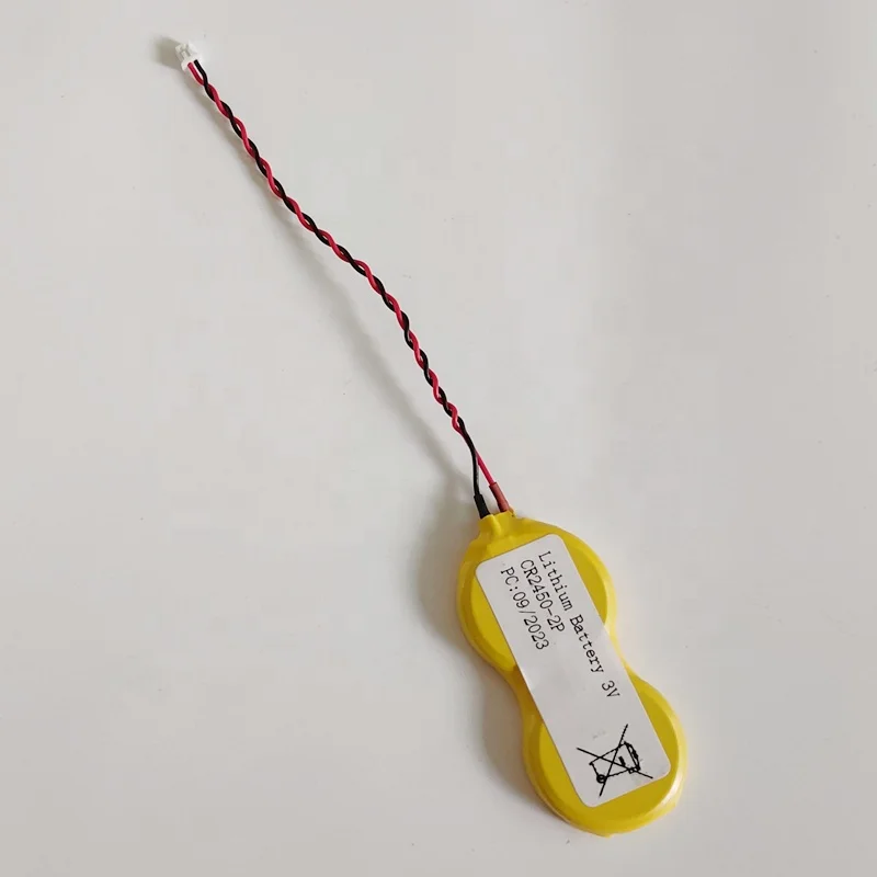 CR2450-2P 3.0v 1200mah Customized Lithium battery 3V IMOS 1P2-A1 batteries with connector