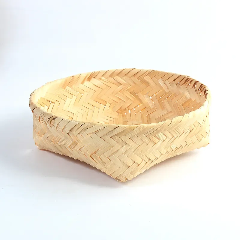 Wholesale artificial rattan woven bamboo basket outdoor picnic basket Fruit Basket