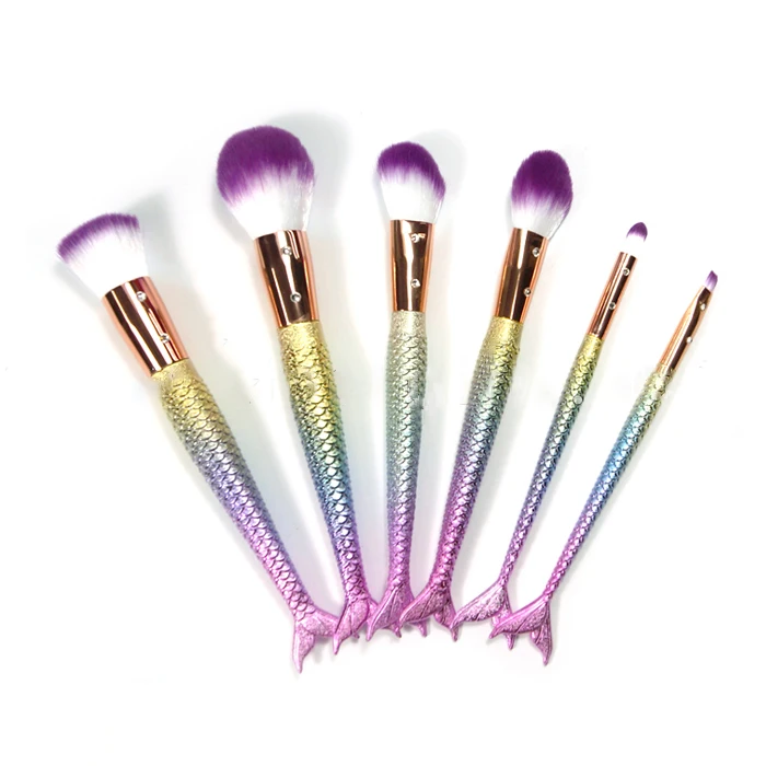 Cute Kids Favors Beauty Needs Personalised Luxury Custom 7Pcs Private Label Diamond Makeup Brush Set