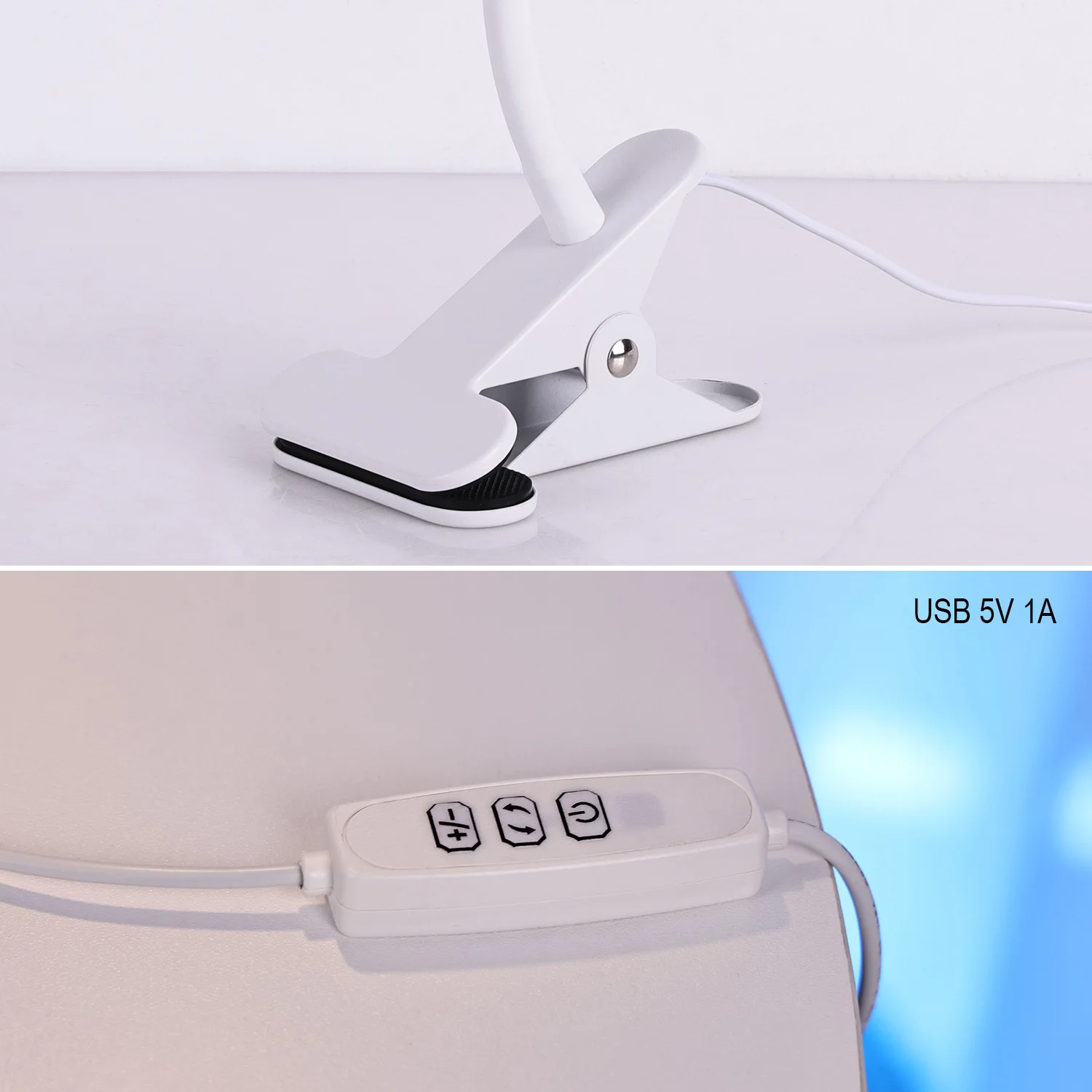 Modern Rechargeable metal LED Reading Book Led reading Lights foldable battery bedside Lamp With Clamp Lamp