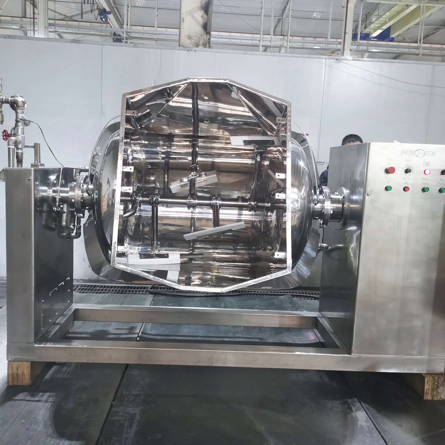 Gas Steam Jacketed Kettle Electric Cooking Pot Equipped with Mixer and control system