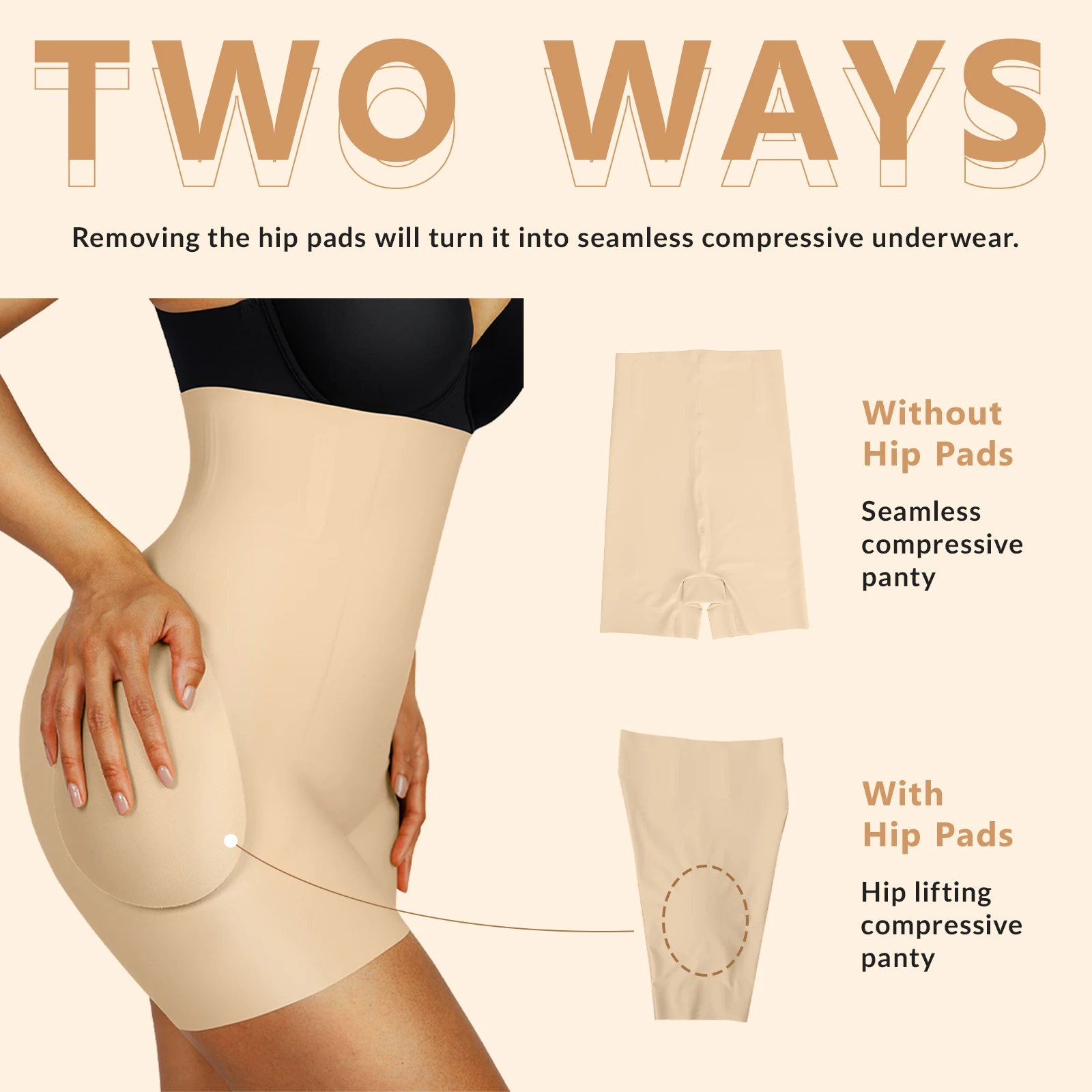 HEXIN Custom Service Women Shapewear Hip Enhancer Butt Lifter Shaper Shapewear Tummy Control Shapers