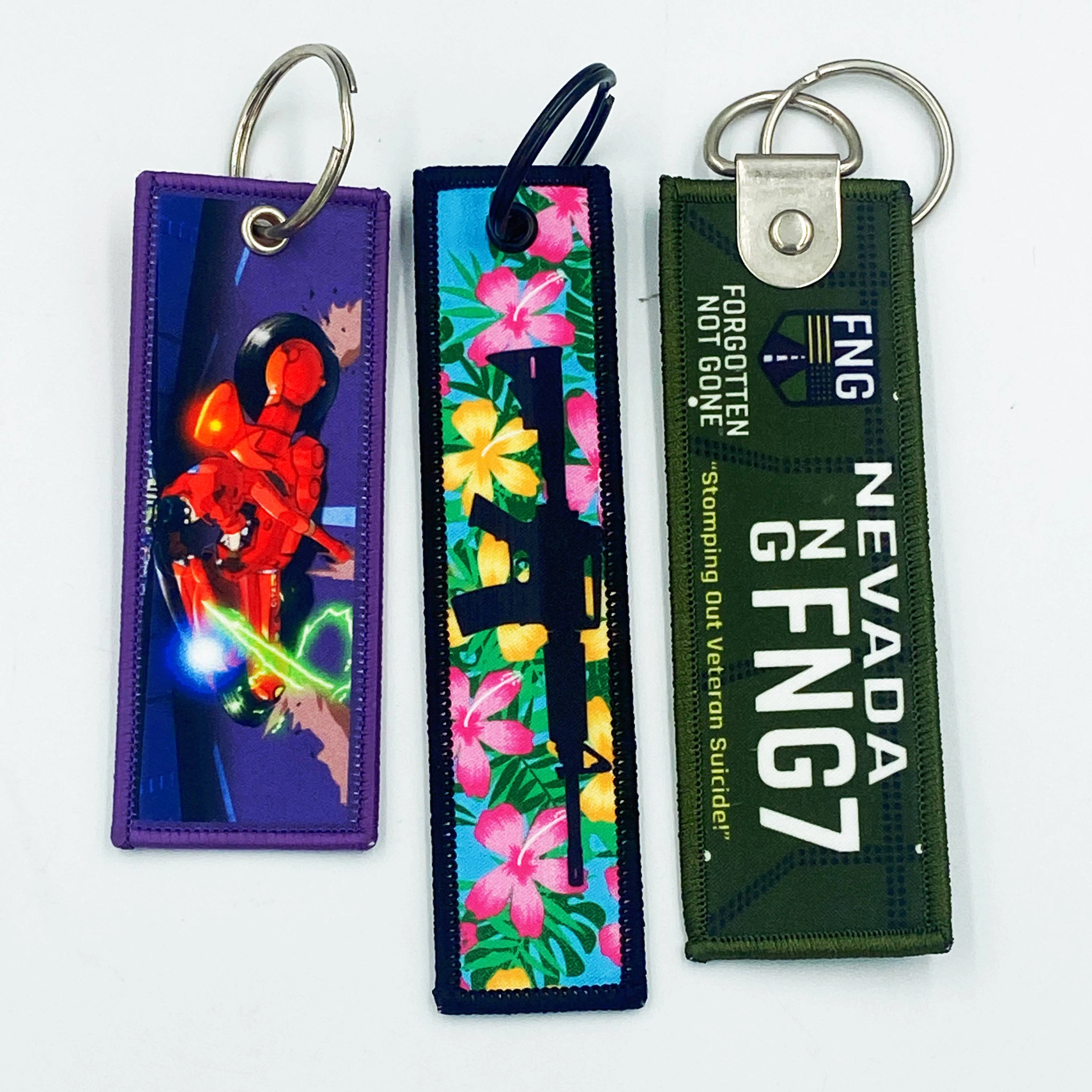 Metal Carabiner Clips Keyring Keychains for Car and Keys Finder Wholesale Design Logo Heat transfer Printing Key chain