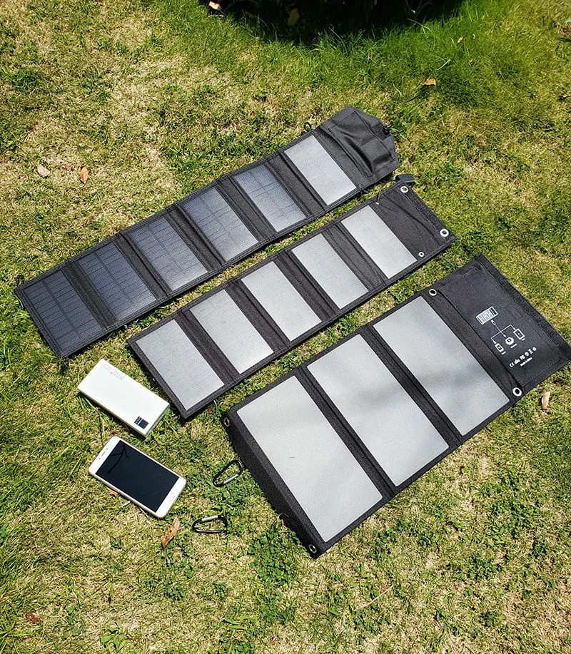 Portable Foldable 21W High Quality Power Panel Solar USB+Type-C Charger with MPPT Technology for Outdoor Fast Charging