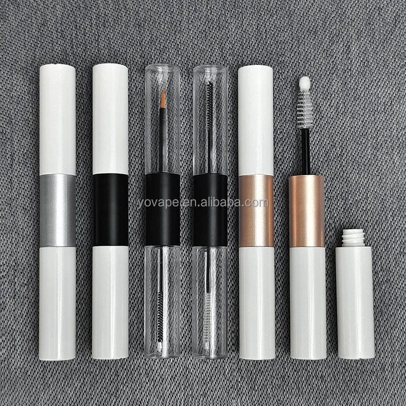 Cosmetic Makeup Beauty eye lash eyebrow growth serum oil Rose gold Colored 5ml Double Head Side Eyeliner Mascara tube container