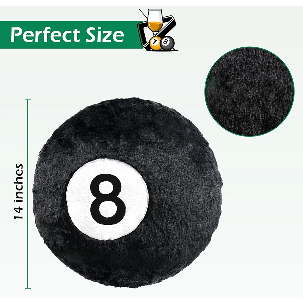 Table Tennis Black 8 Ball Stuff Pillow Sporty Bed Gaming Cozy Cushion Beatselling 14 Inch Throw Pillow for Home Decor Luxury