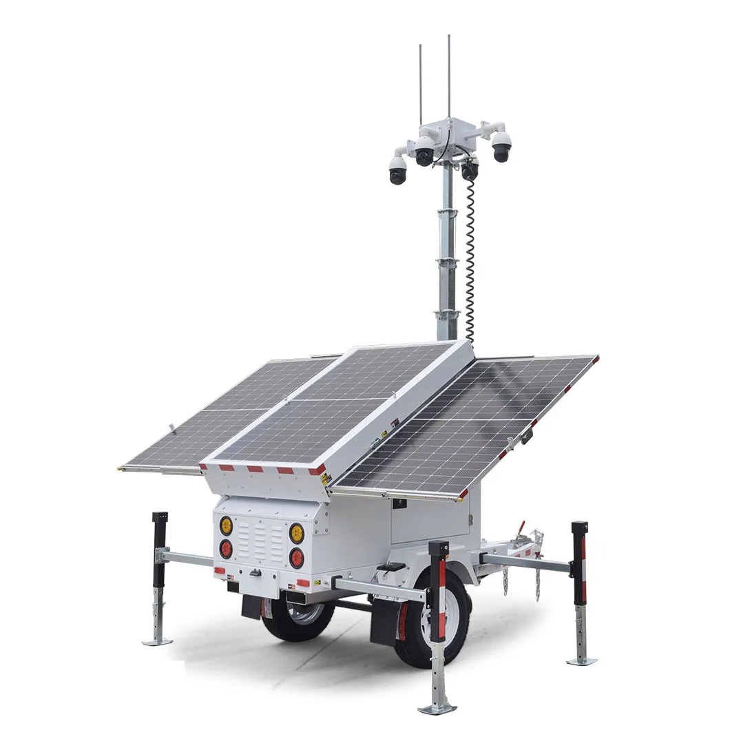 New Solar Powered Standalone CCTV Trailer with Movement Detector and security Lights