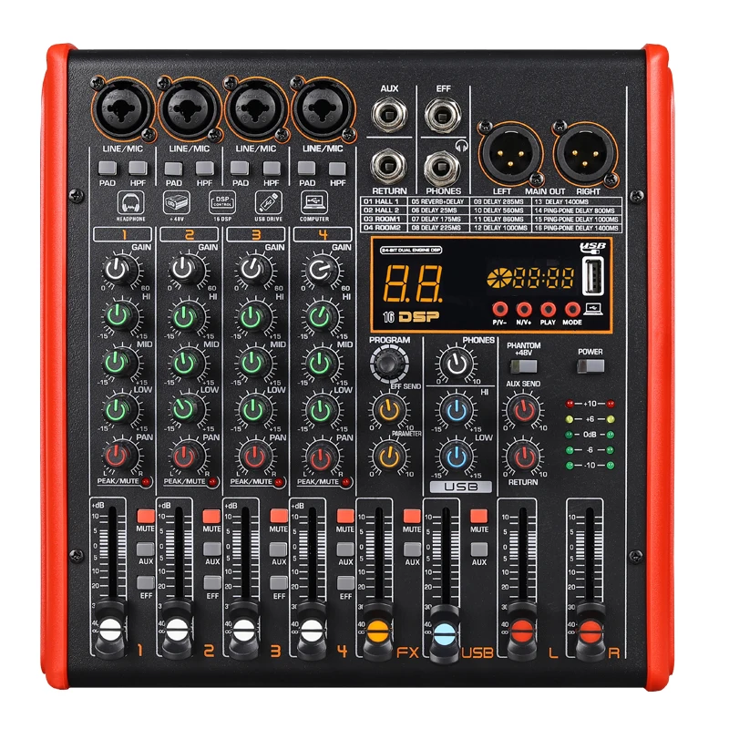 ES400 аудио микшер микрофон эффекты 16 видов DSP эффекты микшер BT микрофон аудио оборудование