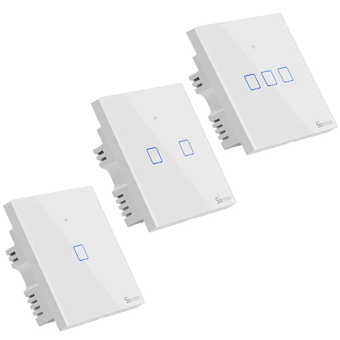 SONOFF T1: 1-3 GANG WIFI 86 TYPE UK SMART WALL TOUCH LIGHT SWITCH TX WIFI Smart touch switch 86 Type panel with ewelink APP/433