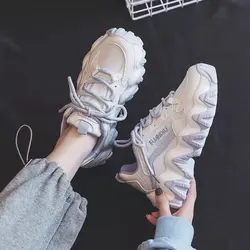 2022 high quality Chunky Sneakers for Women Vulcanize Shoes Casual Fashion Platform walking White Sneakers