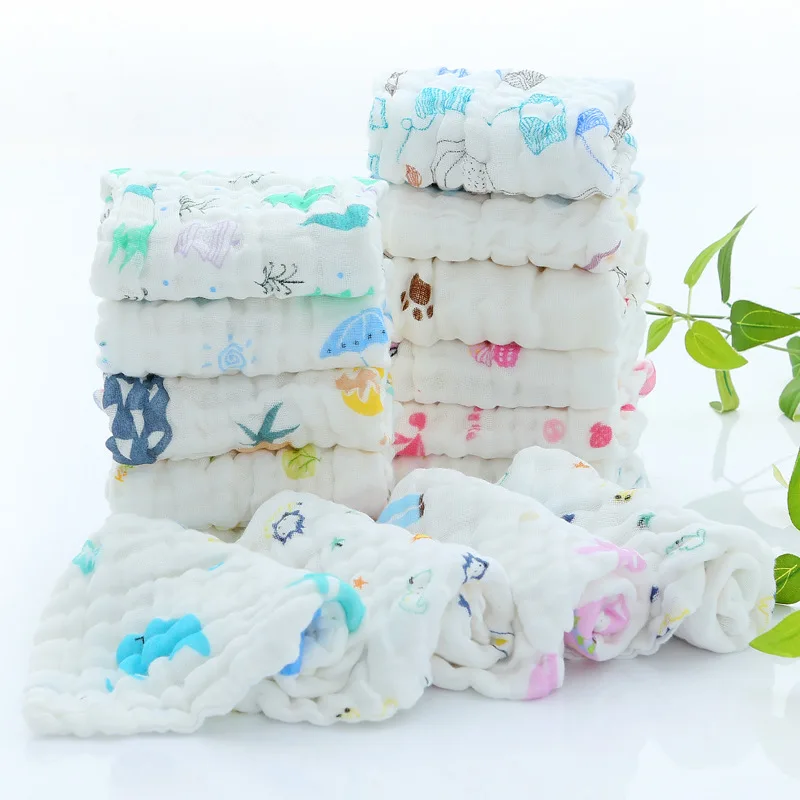 Wholesale cheap 6 Pack 100% cotton Soft baby handkerchief muslin washcloth