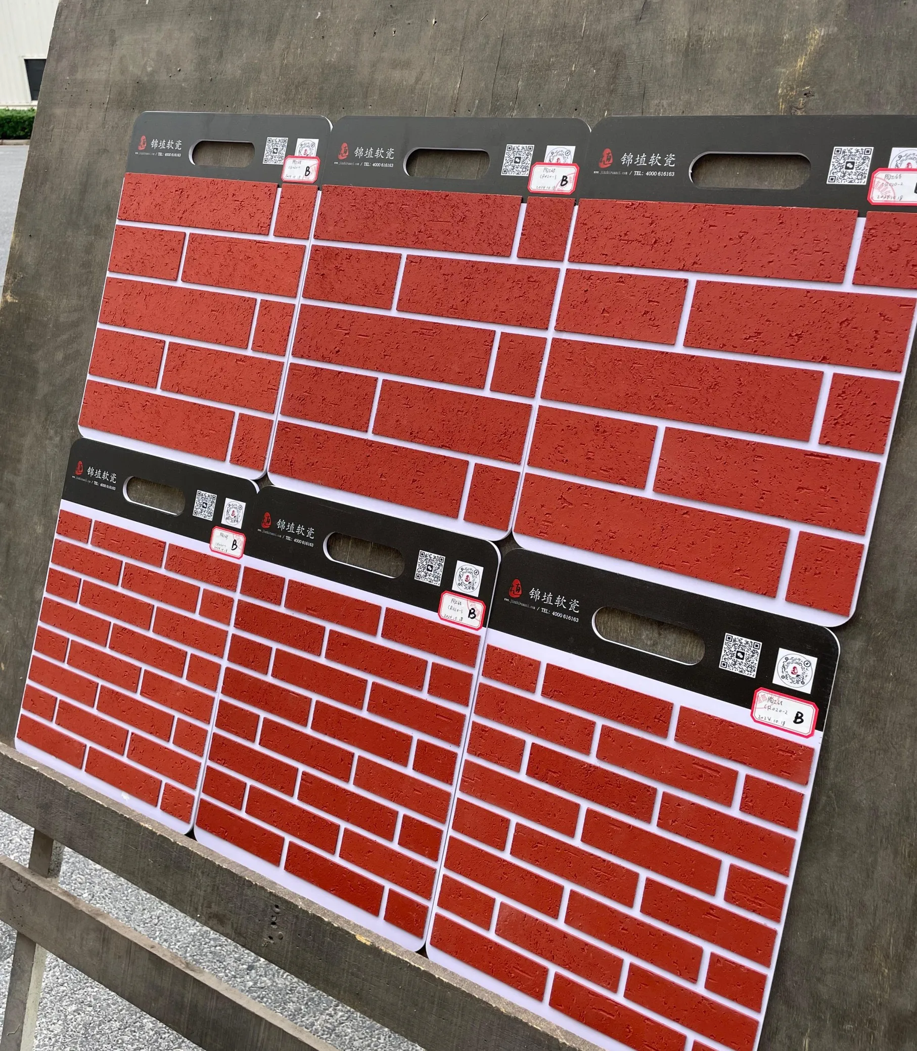 Classic red mcm stone brick  for exterior wall  facade cladding  thin anti-crack ligthtweight facing flexible tiles