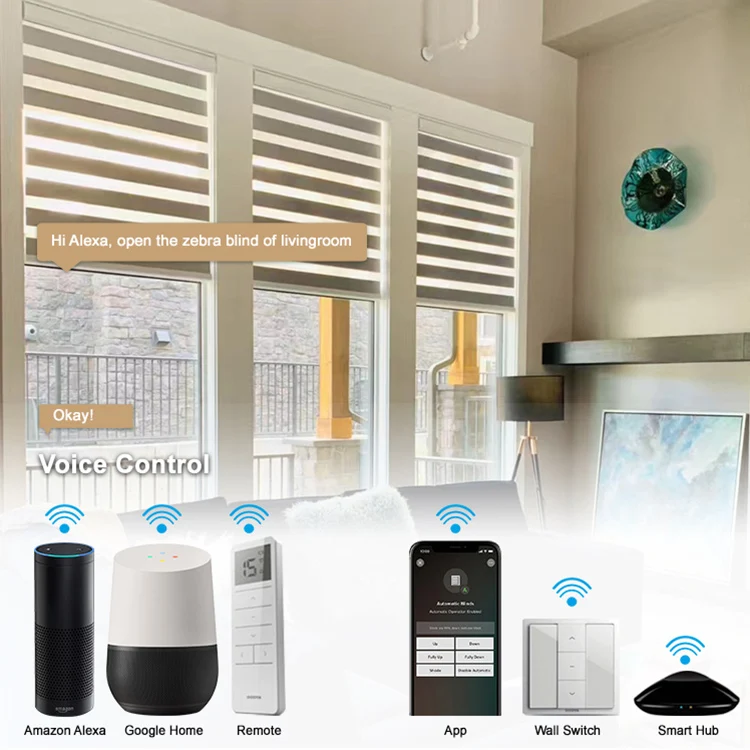 2 Year Warranty Durable Semi Blackout Zebra Roller Blinds Shade