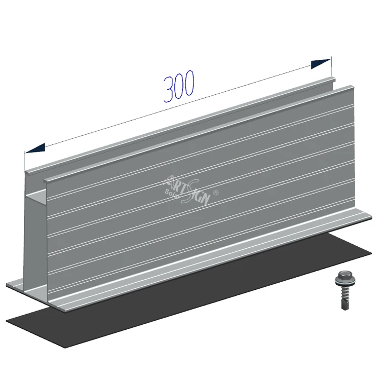 Металлический кронштейн на крыше для солнечных батарей зажим мини-рельсов монтажная система Оловянная крыша монтажный мини-рельс