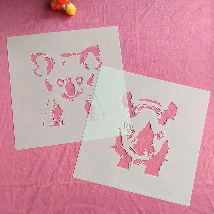 
New design customize stencils for kids education pp pet animal drawing stencils 