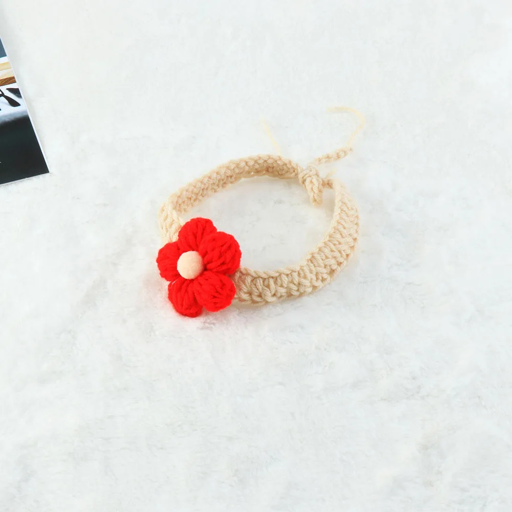 Cat crochet collar Amazon hot selling handmade knitted wholesale pet crochet collar pretty dog wool bib