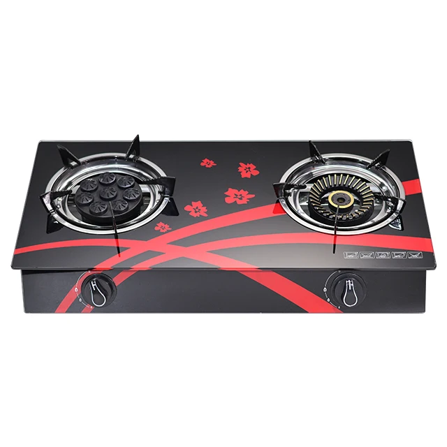 Professional Manufacturer Table Stove Cooktops Tempered Glass 2 Burner Table Gas Hob Gas Stove