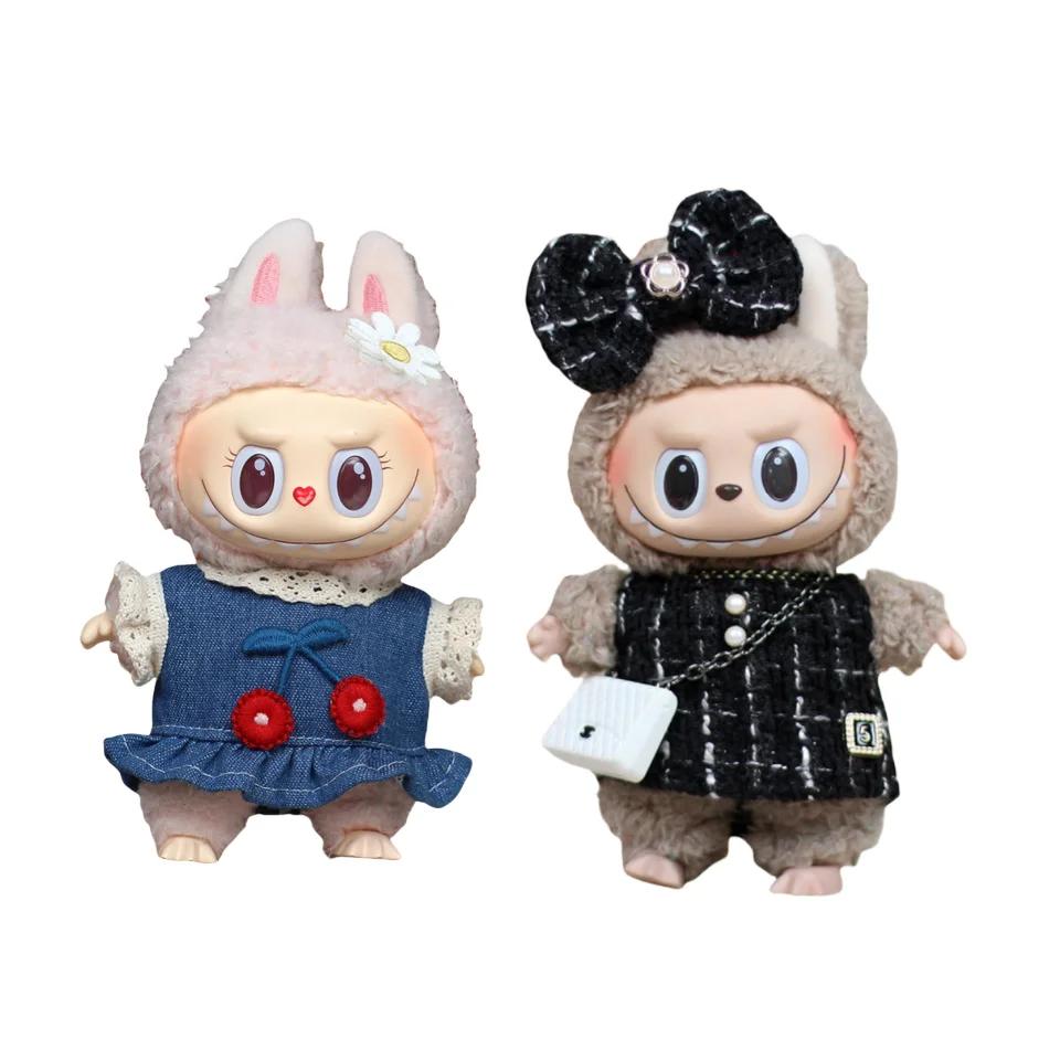 For labubu popmart only clothes brand set 17cm/15cm Accessories doll clothes designer