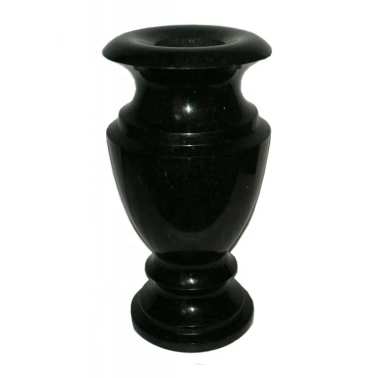 JK Cemetery black granite flower vases for headstones
