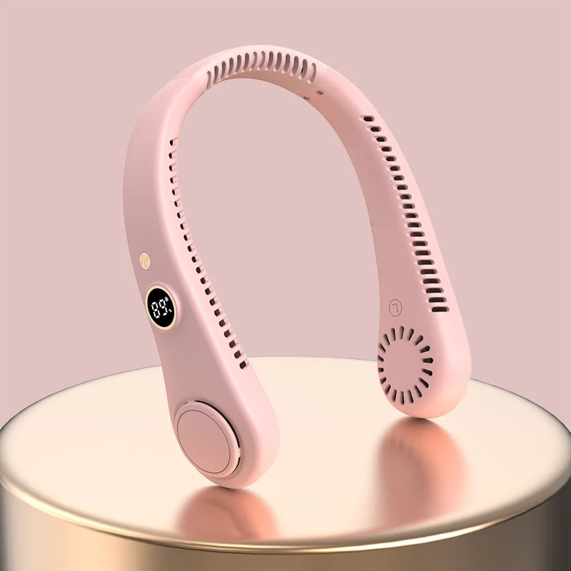 hot-sale Wearable Sports Fan usb Neck Fan Hands Free Fanfashion Hand-free Mini Portable Folding usb Rechargeable hanging cooling