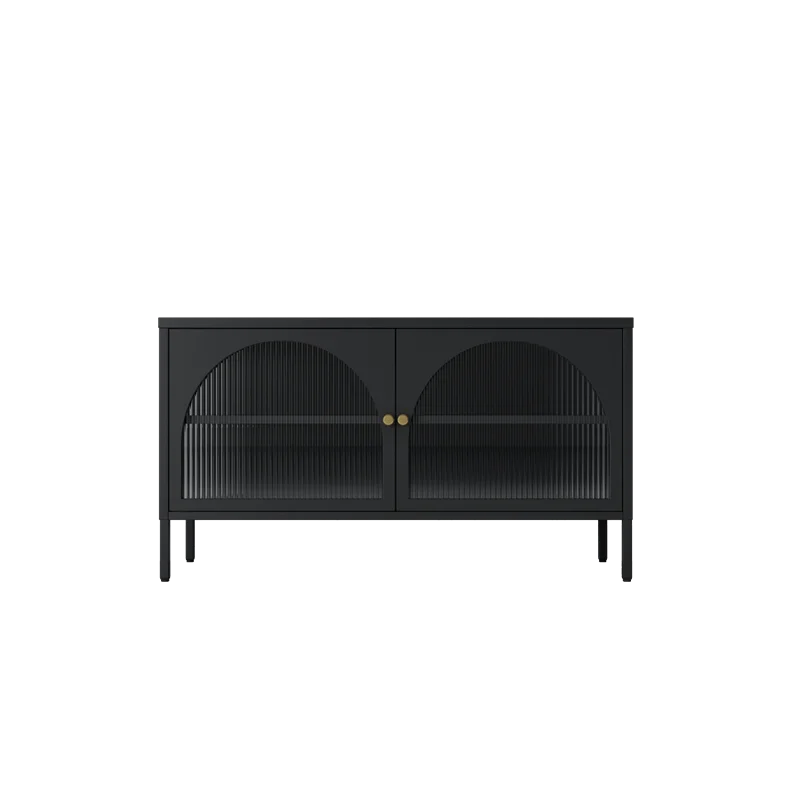 2021 Factory New Design Household Metal Gass Door Sideboard Home Furnture Steel Sideboard for Kitchen