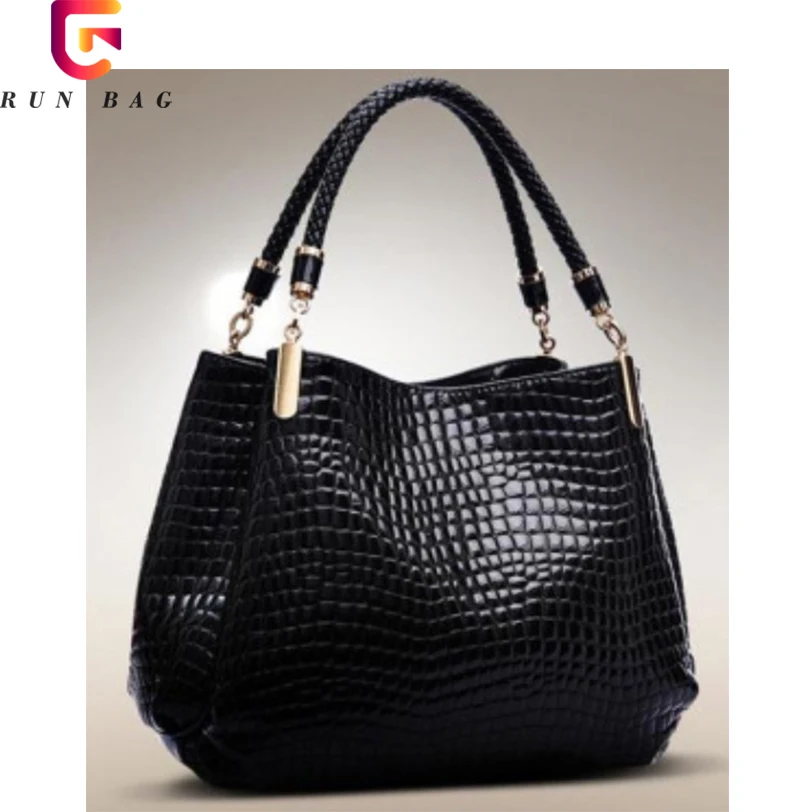 
Free Sample Satchel Shoulder Tote Bags High Quality Crocodile PU Leather Handbags For Women 