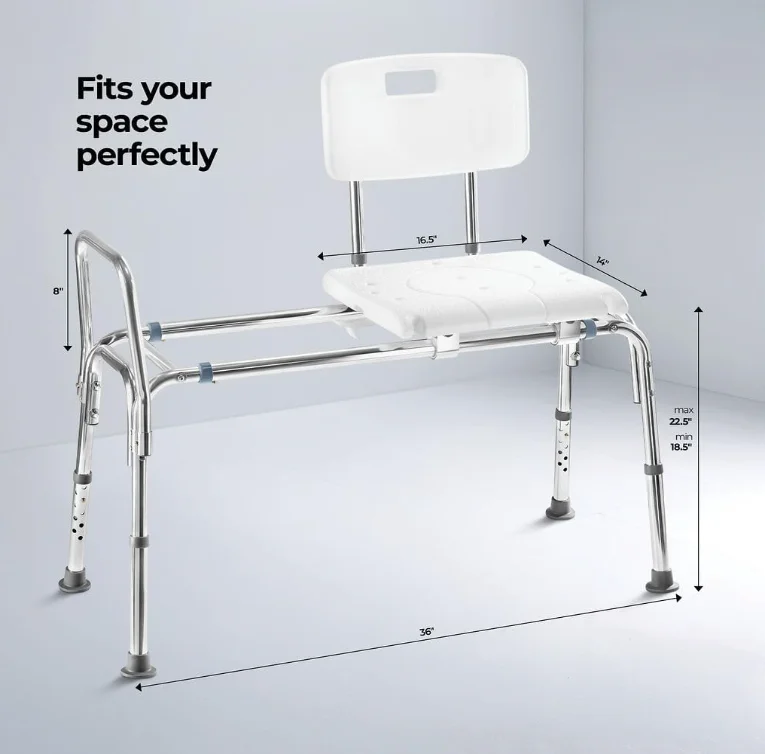 Aluminium clean shower chair adjustable mobile shower chair for disabled