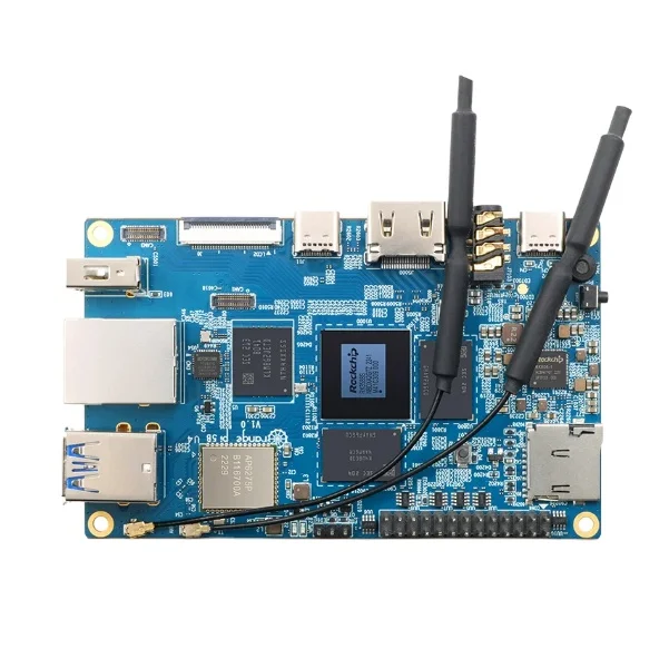 Оранжевый Pi 5B 4 ГБ 8 16 EMMC Rockchip RK3588S двухдиапазонный на борту WIFI BT Gigabit Lan порт мини-ПК однобортовой