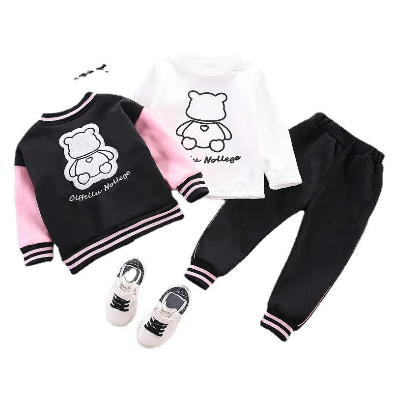 Hot selling 3 pieces sports set boys fashion fall clothes cartoon