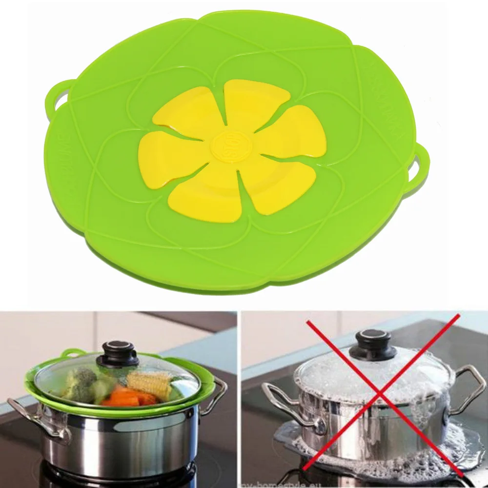 Kitchen Gadgets Wholesale Silicone Over Spill Lid Preservation Pan Cover Safe Stopper Pot Lid