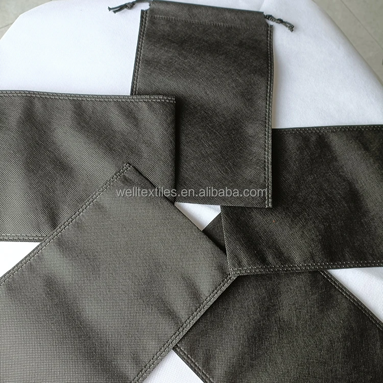 Eco-friendly reusable dust bag spunbonded non woven storage bag black drawstring nonwoven bags