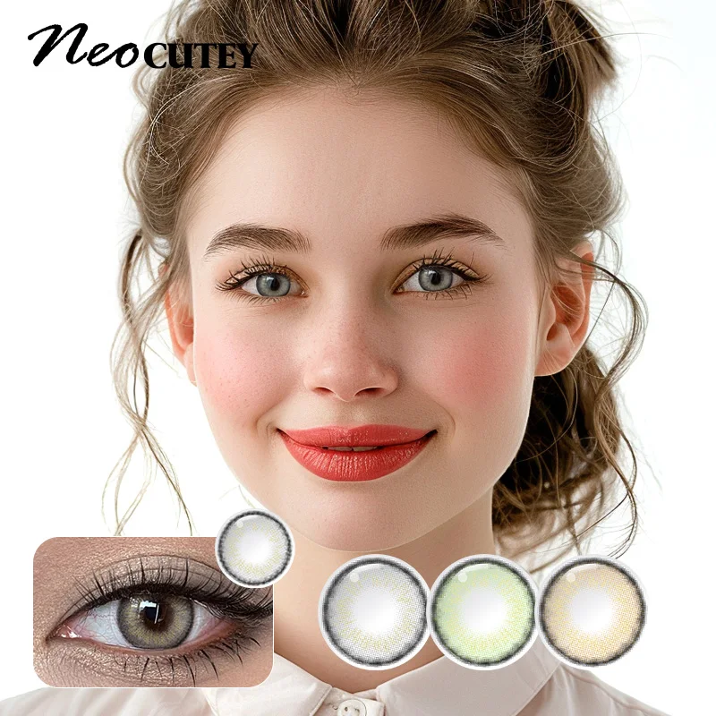 Phantom Green Neocutey Natural Soft Contact Lenses Wholesale Estuches in Grey Color