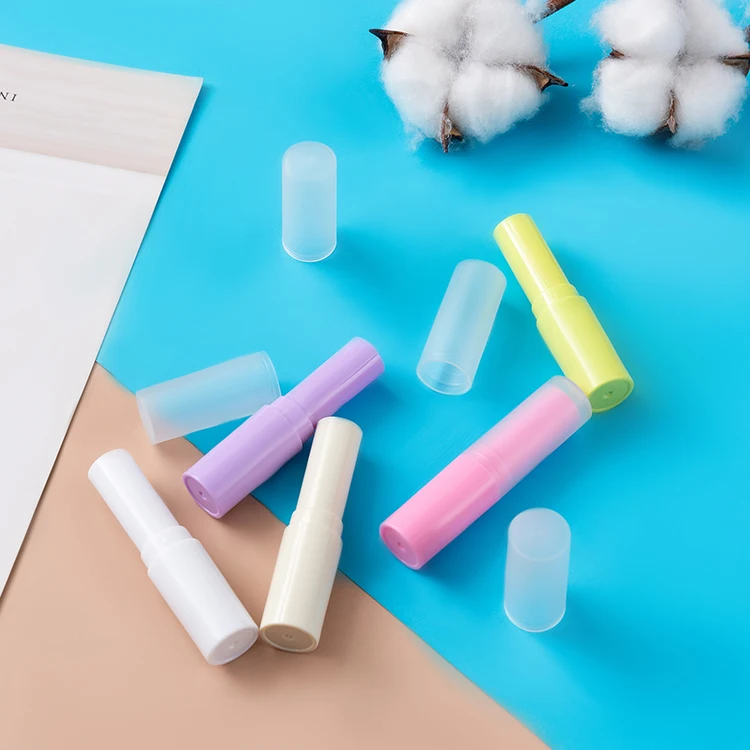 3ml 4ml Mini Plastic Tube Lip balm Stick Clear Pink purple round Empty Lip Balm Tube Wholesale Lipgloss Tubes
