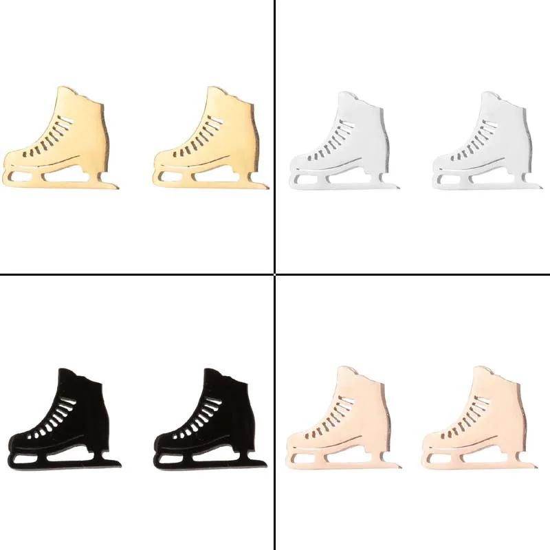 European And American Small Mini Skates Sports Football Personality Stainless Steel Basketball Earrings Stud