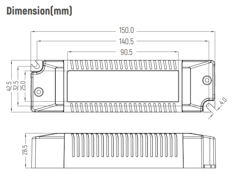 EUCHIPS 30W Dali Constant Current Dimming Driver Compact Size Flicker-Free LED Dali Dimmer Controller for Spot Light Dali Driver