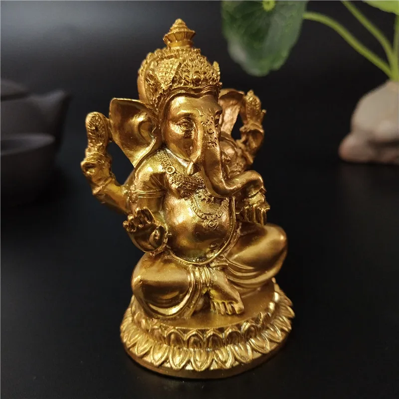 Ganesha Statue Home Decoration Elephant God Ganesh Statues in Antique Finish Hindu Ganesha Figurine Meditation Decor