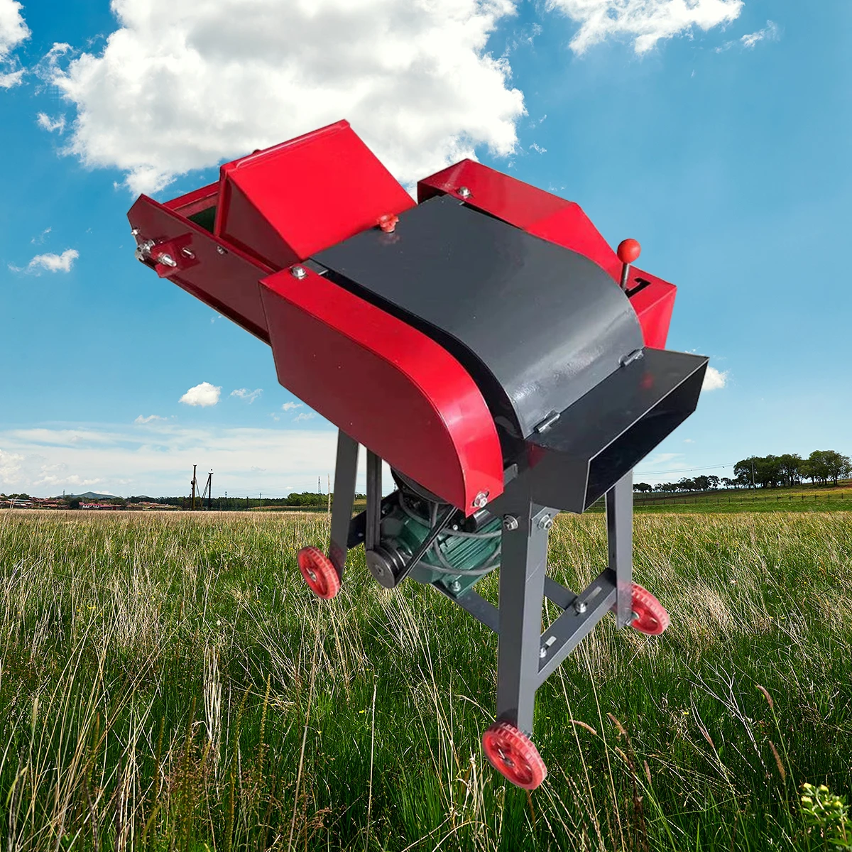 Small Hay Grass Cutting Crushing Straw Chopper Crusher Chaff Cutter Machine For Animal Feed 1200kg/H