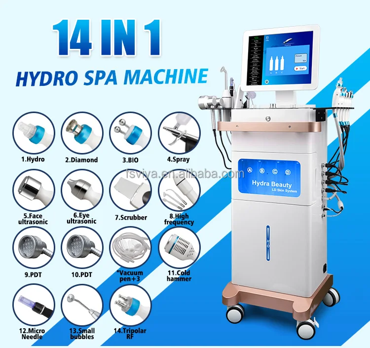 Professional Vertical Hydra Skin Rejuvenation Facial Machine 15 In 1 Micro Hydradermabrasion Beauty Facial Machine