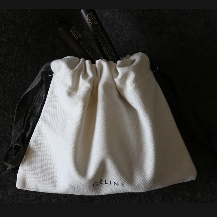 Хлопковая холщовая сумка, косметичка на шнурке, сумка для хранения, экологически чистая Хлопковая Сумка для ювелирных изделий на заказ