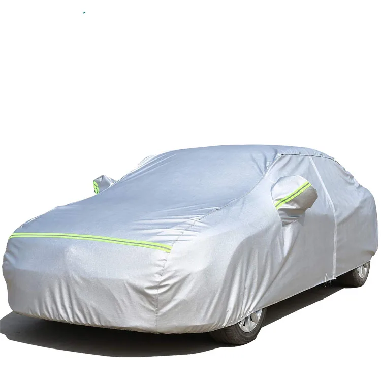 Silver Safety Reflective strip automatic car cover universal car cloth