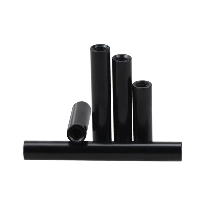 Customized high quality 7075 T6 round extend long colourful anodized threaded aluminum spacers