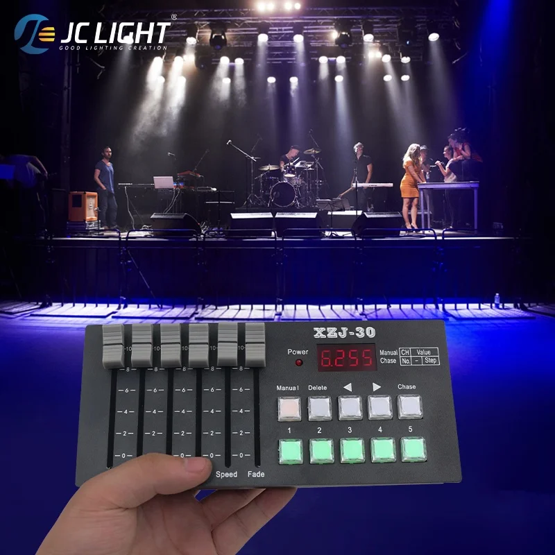 Профессиональный Dj мини светодиодные лампы XZJ 30 каналов Dmx512 беспроводной контроллер освещения с приемопередатчиком Затемняющая