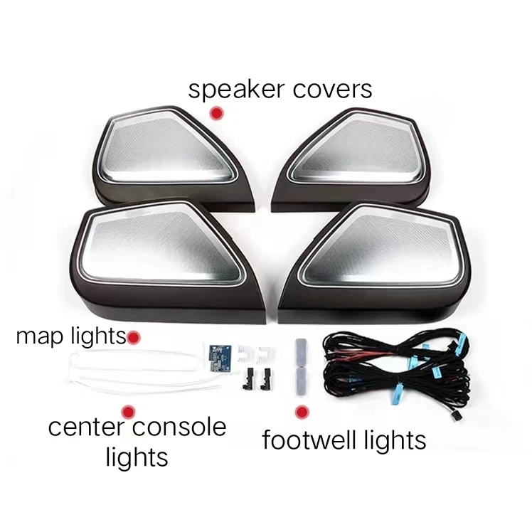 Screen control multi color speaker covers 7 colors car ambient lights for Porsche Panamera